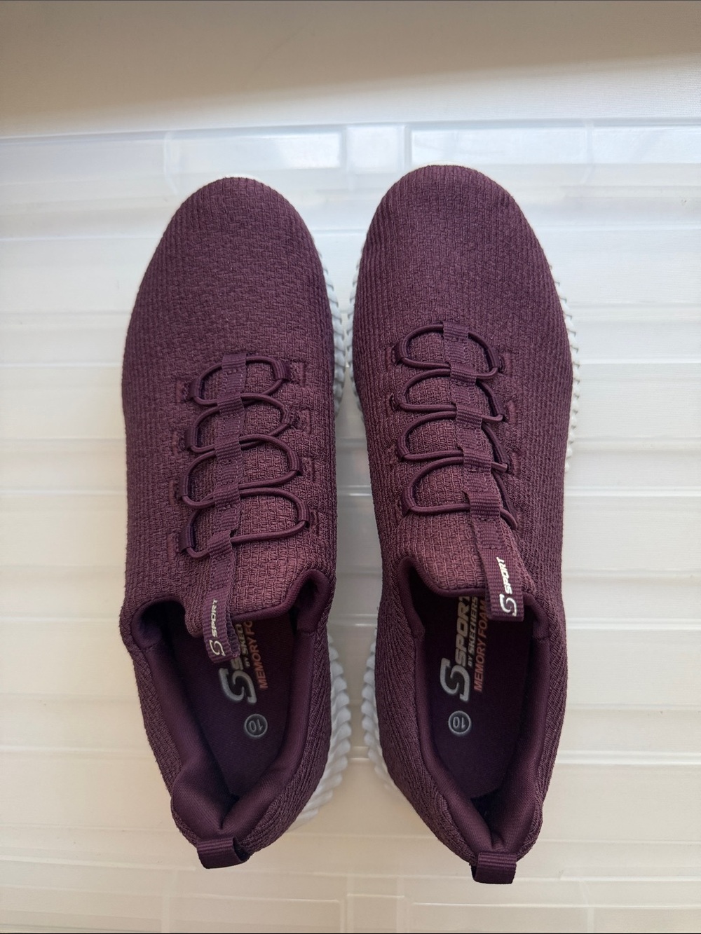 Sport by Sketchers Memory Foam Women's Knit Slip-On Sneakers 10
